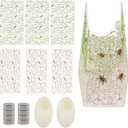 Jumping Spider Accessories Set, 6 Pcs Spider Climing Web with 2 Platforms and 8 Magnets, Small Reptile Spiders Enclosure Decoration Accessories for Climbing, Feeding, Hiding