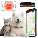 Pet GPS Tracker for Dogs & Cats - No Monthly Fee/Subscription, Free Pet Collar Included | Waterproof, Anti-Lost, Real-Time Tracking Collar | 365-Day Long Battery Life | Compatible with iOS & Android