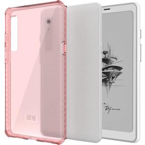 TUDIA SKN Clear Designed for Onyx Boox Palma Case 6.13" Back Cover, [Reinforced Corners] Shockproof Slim Anti-Yellowing Silicone Gel Transparent Back Lightweight Grip TPU Bumper for eReader (Pink)