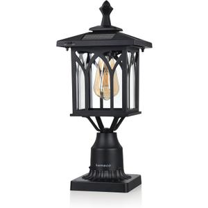 Kemeco ST4328Q Solar Post Light Outdoor Cast Aluminum LED Lamp Fixture with 3-Inch Fitter Base for Yard Garden Post Pole Pillar Mount Landscape Driveway (Black) Kemeco ST4328Q Solar Post Light Outdoor Cast Aluminum LED Lamp Fixture with 3-Inch Fitter Base for Yard Garden Post Pole Pillar Mount Landscape Driveway (Black)