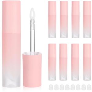 Lip Gloss Tubes, 8Pcs Empty Lip Gloss Tubes Containers, 3ML Refillable Lip Balm Bottles With Wand Applicator for DIY Lip Gloss (Gradient Pink)