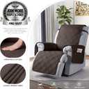 TAOCOCO 100% Waterproof Recliner Chair Cover, Non Slip Covers for Recliner Chair with Pocket, Washable Reclining Chair/Furniture Protector for Kids, Pets(23.6'', Chocolate)
