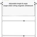 Mobile Whiteboard with Rolling Stand 36"x24" Portable Single-Sided Magnetic Dry Erase Board on Wheels Included 20 Magnets, 2 Markers & 1 Eraser