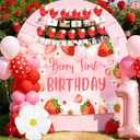 Strawberry 1st Birthday Party Decorations Sweet Berry First Birthday Baby Shower Girls Strawberry Themed Backdrop 12 Months Photo Banner Berry Sweet One Party Supplies