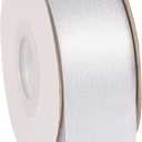 White Double Faced Glitter Ribbon, Luxury Silver Purl Ribbon, 1-1/2 Inch x 25 Yards, Great for Gift Wrapping Wedding Decoration Floral Arrangement