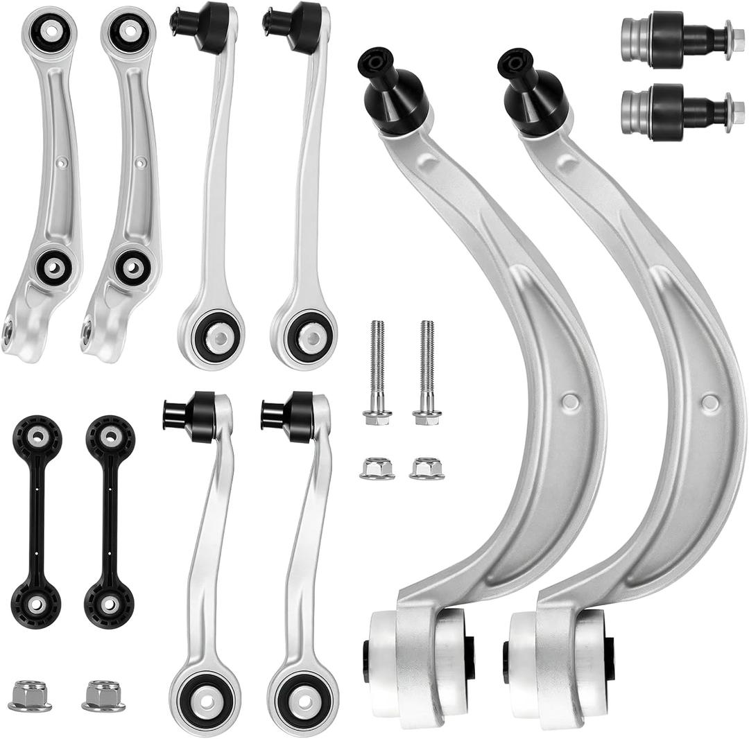 8K0407505A Front Upper & Lower Control Arms kit Compatible with Audi Q5 A4 A5 S5 A6 A7 S6 S7, with Full Upper/Lower Arms & Sway Links & Ball Joint