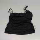 Navneet Women Layered Bra Draped Cowl Neck Tank Top Spaghetti Strap Cut Out Ruched Going Out Crop Cami Top (Small, Black)