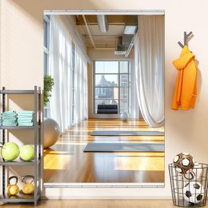 Home Gym Mirror, 67" x 24", 2PCS Large Full Body Mirror for Yoga, Silver Frameless Tempered Glass, Wall-Mounted Wall Mirrors for Home Gym, Workout, Garage, Bedroom, Bathroom, Dance Studio