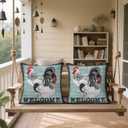 Rooster Throw Pillow Covers Set of 2, 18 x18 Inch Double-Sided Print Pillows Farmhouse Welcome Cushion Cases, Country Farm Chicken Poultry Decor for Couch, Sofa, Entryway, Porch