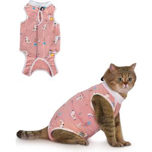 ANWA Cat Recovery Suit - Breathable Cat Onesie for Cats After Surgery Female, Kitten Surgery Recovery Suit Female Abdominal Wounds (Large, Alpaca)