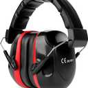 Noise Reduction Ear Protection Ear Muffs, Shooting Ear Protection, SNR 28dB Noise Cancelling Headphones for Adults Kids Autism, Hearing Protection for Shooting,Gun Range,Mowing (Black With Red)