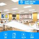 4 Pack 2x4 LED Flat Panel Light Drop Ceiling Light Fixture, 7800LM LED Drop Ceiling Office Fixture 5000K Led 2x4 Flat Panel Light 0-10V Dimmable Recessed Edge-Lit Fixture for Office Shop, ETL Listed