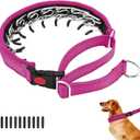 No Pull Martingale Dog Collar for Dogs, Heavy Duty Nylon Reflective Adjustable Anti Pull Slip Collar with Buckle for Training Walking S Hot Pink