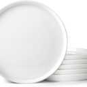 DOWAN 8" Porcelain Salad Plates Set of 6, Ceramic White Dessert Plates Set for Salad, Pasta, Steak - Appetizer Plates, Dining Plates for Parties, Restaurant - Dishwasher & Microwave Safe - Gifts