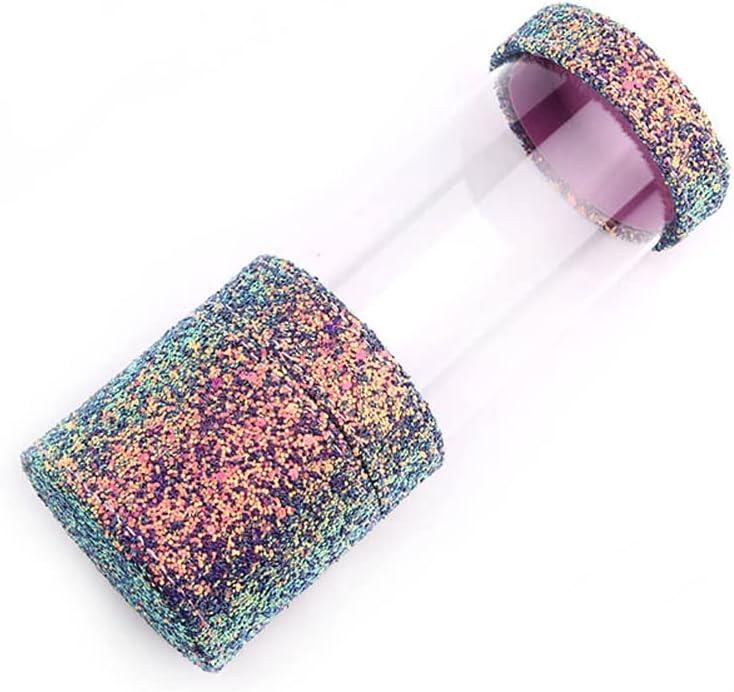 esowemsn 1pc Purple Sequin Glitter Transparent Makeup Brush Holder Travel Brushes Case Bag Cup with Lid Portable Dustproof Cosmetic Storage Organizer for Home Office