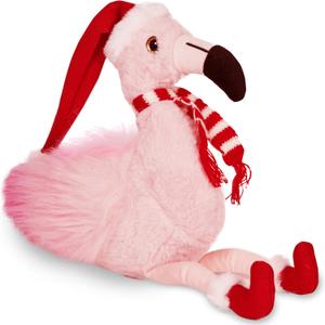 Bearington Pluma The Festive Flamingo Stuffed Animal, Christmas Flamingo, 8.5 Inch Flamingo Christmas Decoration, Ideal Holiday Stuffed Animal Gift for Toddlers, Kids & Teens