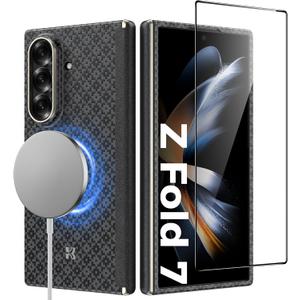 BENKS for Samsung Galaxy Z Fold 7 Case with Screen Protector, MagSafe-Compatible Kevlar Case, Hinge Protection Shockproof Magnetic Phone Case for Z Fold 7, ArmorGrid ArmorAir Grand Combo