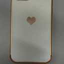 ZTOFERA for iPhone 12 Pro Case 6.1 inch,Cute Colorful Iridescent Plating Edge Case with Love Hearts Pattern,Camera Lens Protection Shockproof Phone Case for Women Girls,Iridescent White