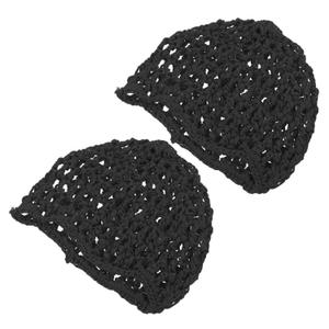 2pcs Hair Net Cap for Women Crochet Mesh Sleep Cap Women Hair Nets for Sleeping (18.00X13.50X1.00CM, Black)