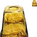 1-Pack 4.1" Amber Glass Square Bell Lamp Shade Replacement, Brown Delicate Texture Glass Cover, Torchiere Shade Decorative for DIY Pendant Light Table Lamp Swag Ceiling Lamp Wall Sconce