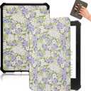 Fancity Case Compatible with 7" All-New Kindle Paperwhite (12th Generation, 2024) & Kindle Colorsoft Signature Edition, PU Leather Soft TPU Cover with Hand Strap Smart Sleep/Wake, Blueberry