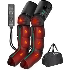 Leg Massager with Heat and Comression, Foot and Leg Massager for Circulation and Pain Relief, Air Compression Boots with 9 Intensity Levels, Full Leg Recovery Therapy Mechine