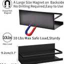 2 Pack Magnetic Spice Rack for Refrigerator,Heave Duty Magnetic Shelf For Kitchen,Magnet Book Shelf For Whiteboard,Space Container,Drill free (Black)