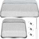 2 Pieces Flying Insect Screen RV Furnace Vent Cover (4.5 x 4.5 Inch)(8.5 x 6 Inch) Stainless Steel Mesh with Installation Tool