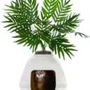 Good Pet Stuff Hidden Litter Box Planter, Decorative Cat Litter Enclosure with Carbon Filter, Artificial Plant, Easy Clean, Indoor Design, Courtyard Square Style, Base Kit, White Birch