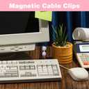 8Pcs Magnetic Cable Clips, Adhesive Desk Cable Management Magnetic Easy Open, Adjustable Cord Holder for Under Desk Cable Management, Cord Organizer Holder for Home, Office, Car, Nightstand