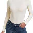 Women's Long Sleeve Casual Lightweight Turtleneck Top Slim Fit Thermal Active Layer Shirts Small