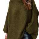 PRETTYGARDEN Women's 2026 Fall Turtleneck Oversized Sweaters Long Sleeve Chunky Knit Pullover Tops Winter Fashion Clothes (Medium, Army Green)