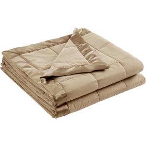 Madison Park Windom Down Alternative Blanket, Premium 3M Scotchgard Moisture Wicking Treatment, Lightweight and Soft Bed Cover For All Season, Satin Trim, Brown Full/Queen