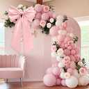 Large Pink Bow for Decorations Big Pink Ribbon Bows Banner Dcor Large Bow Wall Hanging Decor for Baby Shower Bow Themed Wedding Party Coquette Birthday Decorations