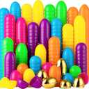 JOYIN 300PCS Easter Eggs, Plastic 2.3" 294PCS Colorful with 6PCS Golden Eggs Bulk Empty Fillable for Easter Hunt Party Favor Basket Stuffers Filler Classroom Prize Supplies Decor