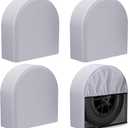 eletecpro RV Tire Covers 4 Pack, Waterproof Wheel Covers with Tough 600D Oxford Fabric, UV Protective Accessories for Trailer, SUV, Truck, Camper, Universal Fit 26-29 Inch Tire Diameters, Gray