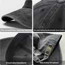 Walk with Jesus Embroidered Baseball Cap Vintage Adjustable Washed Cotton Christian Hat for Men Women,Black (Black)