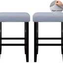 Stool Covers Rectangle,2 Pack Stretch Rectangle Bar Stool Covers Jacquard Vanity Stool Cover Washable Counter Stool Covers Saddle Seat Cover with Elastic Band for Wooden Metal Bench(Light grey)