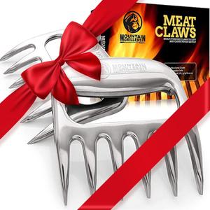 Mountain Grillers Chicken Shredder and Meat Shredder Claws - Effortless Pulled Pork BBQ Claws for Meat Shredding - Versatile 2-Pack Bear Claws for Grill, Smoker, Barbecue - Black (Stainless Steel)