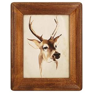 icheesday 6x8 Wood Picture Frames, Rustic Photo Frame with Real Glass Front,Wall Hanging and Tabletop Standing,Vertical or Horizontal Display (Brown)