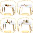 Asweets Kids Table and Chairs Set for Toddlers, Boys, Girls, 3 Piece Kiddy Table and Chairs Set, Suitable for Classroom, Home, Nursery, Playroom(Snow White)