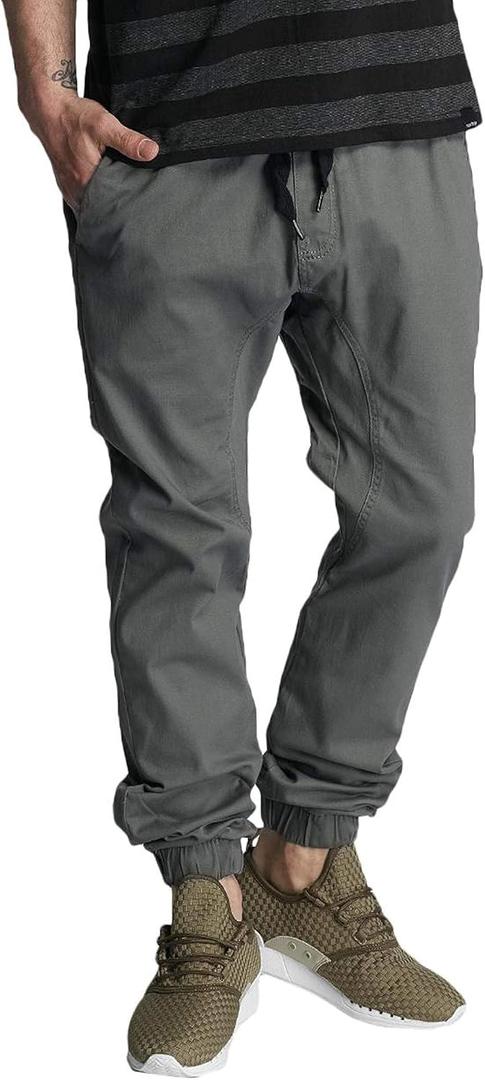 Southpole Mens Basic Stretch Twill Jogger Pants - Reg and Big & Tall Sizes (X-Large, Dark Grey)