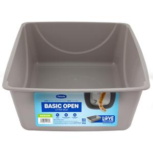 Petmate Open Cat Litter Box, Blue Mesa/Mouse Grey,M (Pack of 1), Made in USA