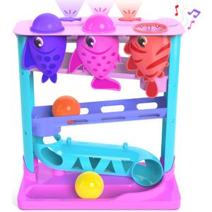 Move2Play, Feed The Fish | 30+ Fin-Tastic Songs & Phrases | Baby & Toddler Musical Toy | First Birthday Present for 1+ Year Old | Ages 6-24 Months | Boy & Girl Ball Drop Toy