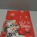 Artoid Mode Red Snowman Snowflake Let it Snow Winter Table Runner, Seasonal Christmas Kitchen Dining Table Decoration for Home Party Decor 13x72 Inch