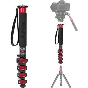 Avella C325 58 Inch Carbon Fiber Camera Monopod Professional Telescopic Monopods for Canon Nikon Sony Olympus Panasonic DSLR Camera Black