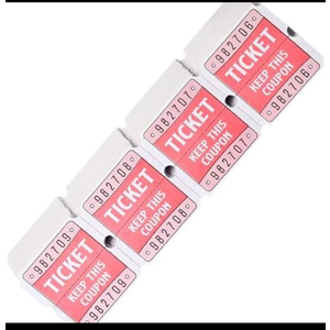 Pack Of 10 L LIKED 200 Raffle Tickets, 50/50 Double Roll Tickets for Event, Raffles, Carnival, Door Prizes and Class Reward (Red)