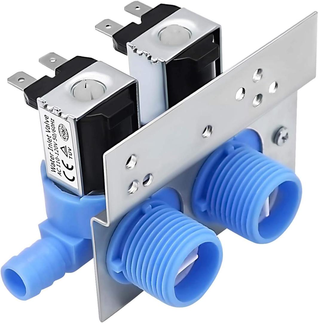 New Upgrade 285805 Washer Water Inlet Valve with Mounting Bracket Fit for Whirlpool Kenmore Maytag Fri-gidaire Electrolux Washer Replaces ap3094541 kaws850jq4 lsq8243hq0 7mlsc9545jq2 by AMI PARTS