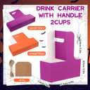 30 Set Halloween Coffee Cups Holder, Halloween Coffee Drink Carrier Supplies for 2/4 Cups, 12-30 oz Hot/cold Drinks Carriers Holder for Trick or Treat Spooky Party Decorations, Orange Purple Color