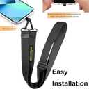 Ysnzaq Crossbody Lanyard Case for Samsung Galaxy A25, Heavy Duty Shockproof Protective Cover with Magnetic Bracket for Galaxy A25, DJ Carbon Black